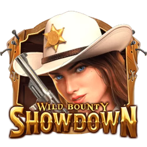 Western character wearing a cream cowboy hat above the Wild Bounty Showdown title